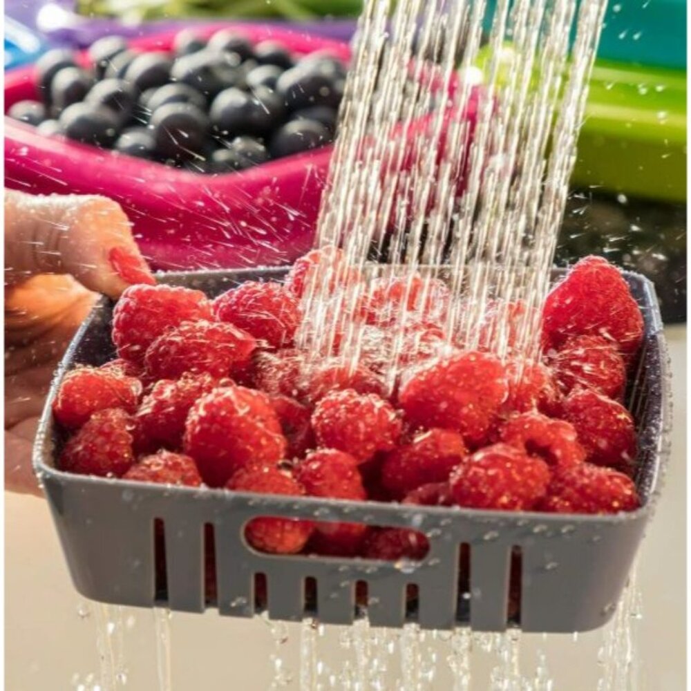 Berry Dock Stackable Produce Storage & Rinse Containers Multicolor BPA-Free Wit - Picture 3 of 4